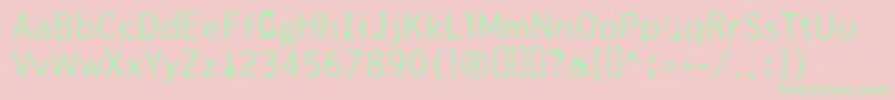 フォントTjackluder – ピンクの背景に緑の文字