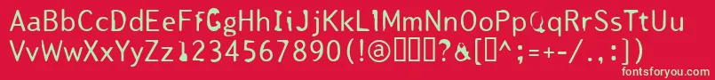 Tjackluder Font – Green Fonts on Red Background