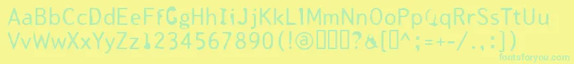 Weitere Informationen zur Tjackluder-Schriftart Tjackluder-Schriftart – Grüne Schriften auf gelbem Hintergrund