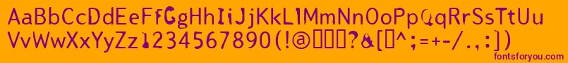 Tjackluder Font – Purple Fonts on Orange Background