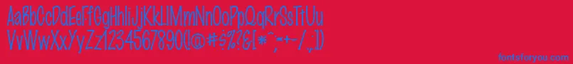 Markerfinepoint Font – Blue Fonts on Red Background