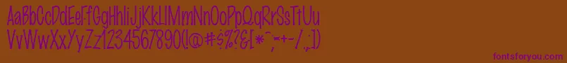 Markerfinepoint-fontti – violetit fontit ruskealla taustalla