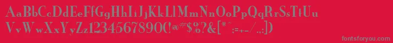 フォントNeworleansRegularDb – 赤い背景に灰色の文字
