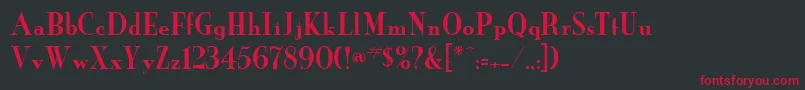 フォントNeworleansRegularDb – 黒い背景に赤い文字