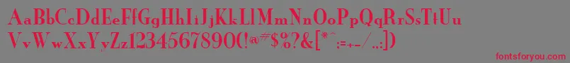 Fonte NeworleansRegularDb – fontes vermelhas em um fundo cinza
