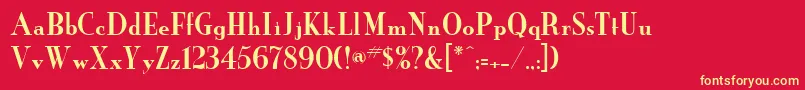 fuente NeworleansRegularDb – Fuentes Amarillas Sobre Fondo Rojo