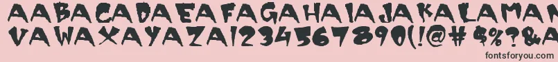 Scary Font – Black Fonts on Pink Background