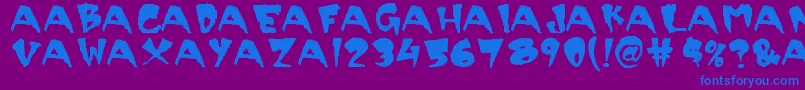 Scary Font – Blue Fonts on Purple Background
