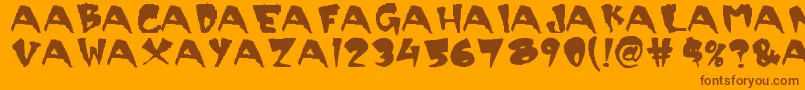 Więcej informacji o czcionce Scary Czcionka Scary – brązowe czcionki na pomarańczowym tle