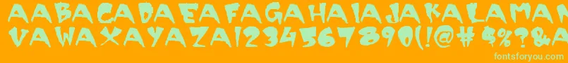 Scary Font – Green Fonts on Orange Background