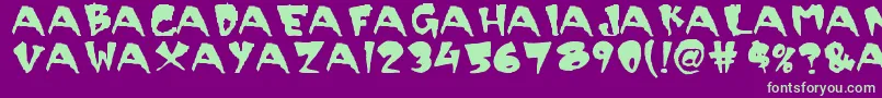 Scary Font – Green Fonts on Purple Background