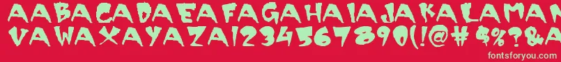 Czcionka Scary – zielone czcionki na czerwonym tle