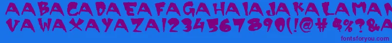 Scary Font – Purple Fonts on Blue Background
