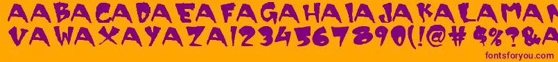 Scary-fontti – violetit fontit oranssilla taustalla