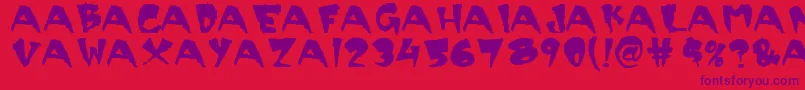 Scary Font – Purple Fonts on Red Background