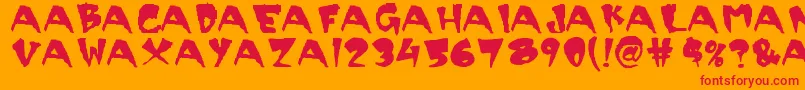 Scary Font – Red Fonts on Orange Background