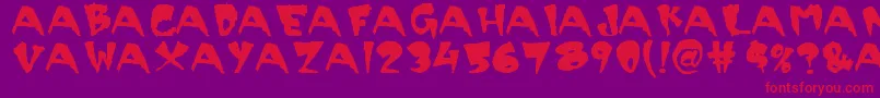 Scary-Schriftart – Rote Schriften auf violettem Hintergrund