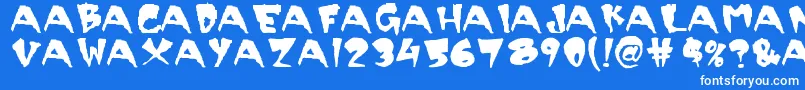 フォントScary – 青い背景に白い文字