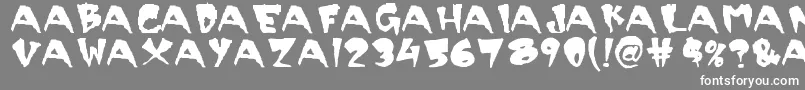 Scary-Schriftart – Weiße Schriften auf grauem Hintergrund