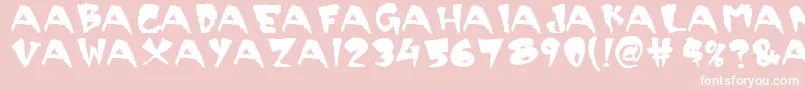 Scary Font – White Fonts on Pink Background