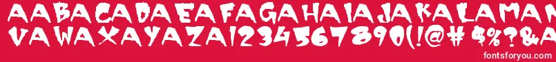 Fonte Scary – fontes brancas em um fundo vermelho