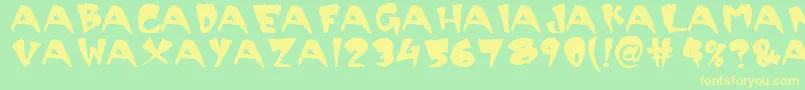 Scary Font – Yellow Fonts on Green Background