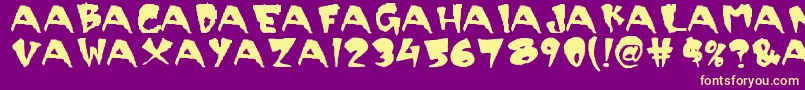 Scary-fontti – keltaiset fontit violetilla taustalla