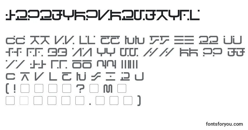 Czcionka VisitorScriptBold – alfabet, cyfry, specjalne znaki