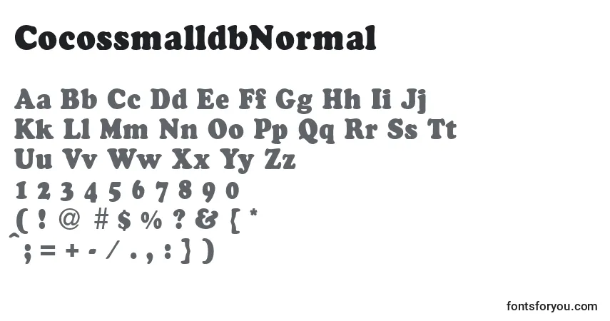 Czcionka CocossmalldbNormal – alfabet, cyfry, specjalne znaki