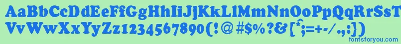 CocossmalldbNormal Font – Blue Fonts on Green Background