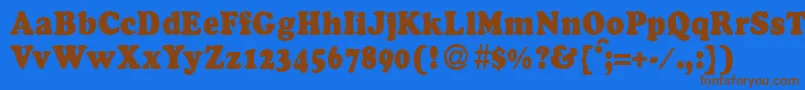 Шрифт CocossmalldbNormal – коричневые шрифты на синем фоне