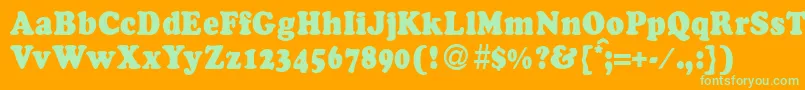 CocossmalldbNormal Font – Green Fonts on Orange Background