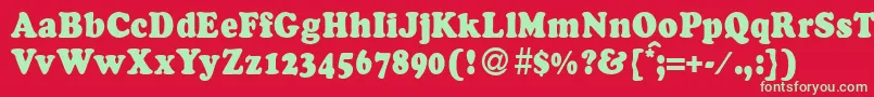 CocossmalldbNormal Font – Green Fonts on Red Background