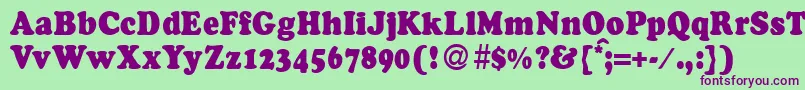 CocossmalldbNormal Font – Purple Fonts on Green Background