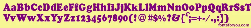 CocossmalldbNormal Font – Purple Fonts on Yellow Background