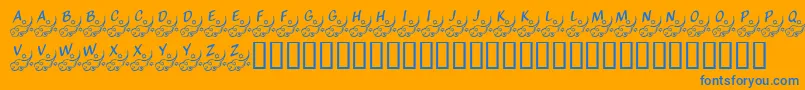 KrWindsOfChange Font – Blue Fonts on Orange Background