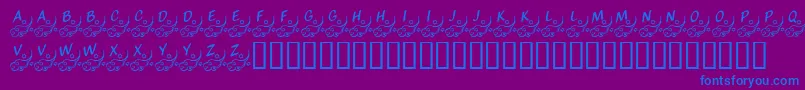 KrWindsOfChange Font – Blue Fonts on Purple Background