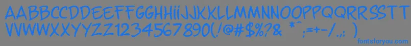 GunsNFlashComix Font – Blue Fonts on Gray Background