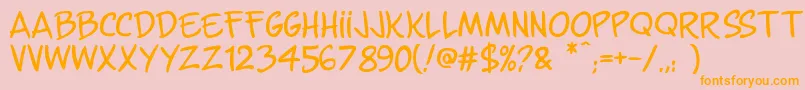 GunsNFlashComix Font – Orange Fonts on Pink Background