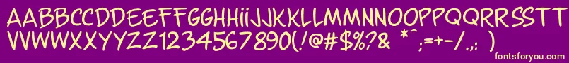 GunsNFlashComix Font – Yellow Fonts on Purple Background