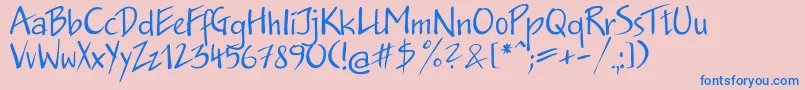 Jakobctt Font – Blue Fonts on Pink Background