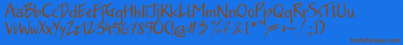 Jakobctt Font – Brown Fonts on Blue Background