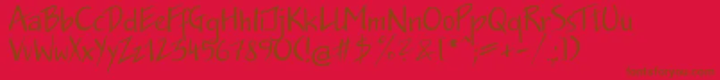 Jakobctt Font – Brown Fonts on Red Background