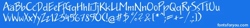 Jakobctt Font – White Fonts on Blue Background