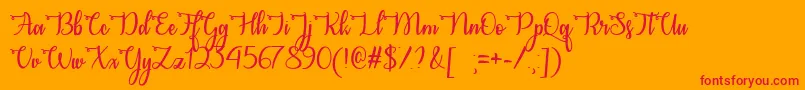 CongratsCalligraphyTtf-Schriftart – Rote Schriften auf orangefarbenem Hintergrund