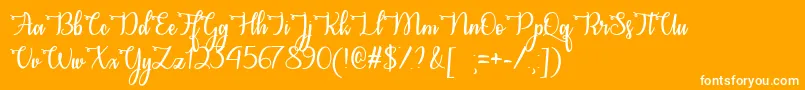 CongratsCalligraphyTtf-Schriftart – Weiße Schriften auf orangefarbenem Hintergrund