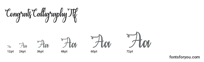 CongratsCalligraphyTtf Font Sizes
