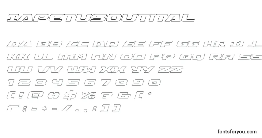Schriftart Iapetusoutital – Alphabet, Zahlen, spezielle Symbole