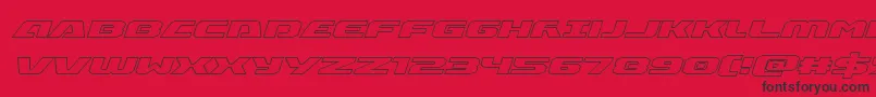 Iapetusoutital-Schriftart – Schwarze Schriften auf rotem Hintergrund
