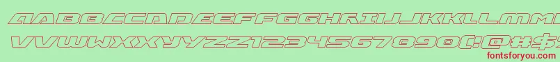 フォントIapetusoutital – 赤い文字の緑の背景